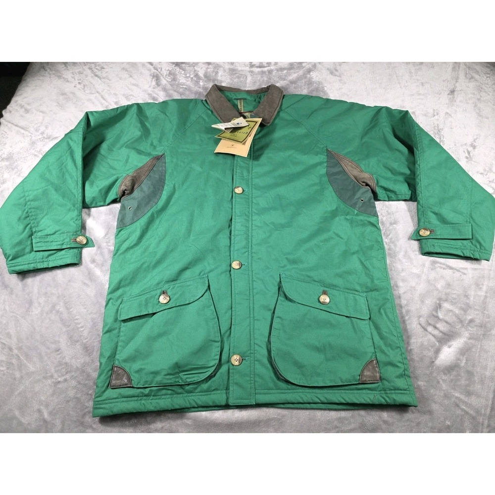 Vtg Brambilla Overcoat Oil Coated Chore Jacket Youth XL‎ 18/20 w/Leather  Collar